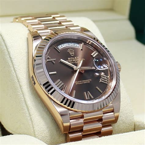 rolex rose gold chocolate dial